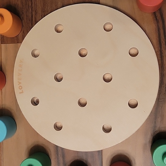 Loevery grouping pegs together wooden stacking pegboard color counting numbers - Picture 3 of 8